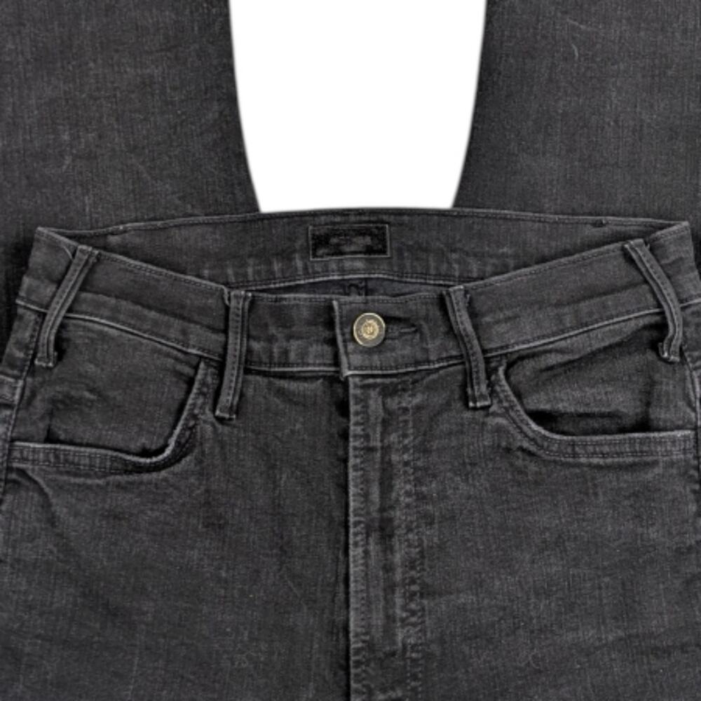 MOTHER The Hustler Ankle Jeans 27 Not Guilty Black High Rise Kick Flare J1837 - Picture 8 of 12
